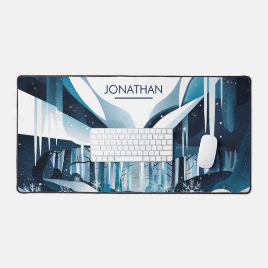 Modern sneeuwlandschap bureaumat (Keyboard & Muis)