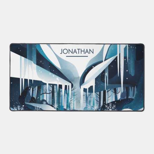 Modern sneeuwlandschap bureaumat (Voorkant)