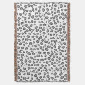 Modern Sneeuwleopard Animal Print Pattern Grey Deken (Voorkant Verticaal)