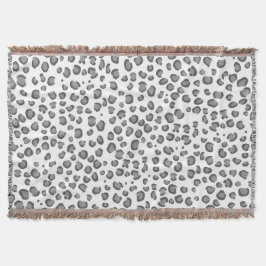 Modern Sneeuwleopard Animal Print Pattern Grey Deken