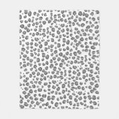 Modern Sneeuwleopard Animal Print Pattern Grey Fleece Deken (Voorkant)