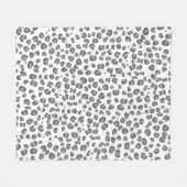 Modern Sneeuwleopard Animal Print Pattern Grey Fleece Deken (Voorkant (Horizontaal))