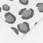 Modern Sneeuwleopard Animal Print Pattern Grey Fleece Deken (Hoek)