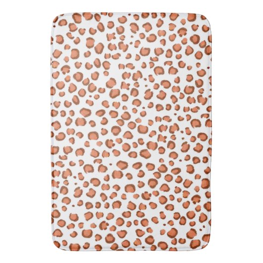 Modern Sneeuwleopard Animal Print Pattern Red Badmat (Voorkant Verticaal)