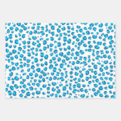 Modern Sneeuwleopard Blue Green Animal Print Inpakpapier Vel (Voorkant 3)