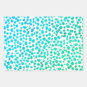 Modern Sneeuwleopard Blue Green Animal Print Inpakpapier Vel (Voorkant 2)