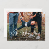 Modern sneeuwscript 2 Foto Feestdagenkaart (Voorkant / Achterkant)