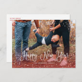 Modern sneeuwscript 2 Foto Feestdagenkaart (Voorkant / Achterkant)