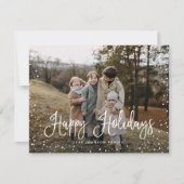 Modern sneeuwscript 2 Foto Feestdagenkaart (Voorkant)