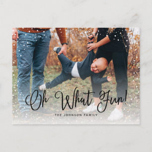 Modern sneeuwscript 2 Foto Feestdagenkaart