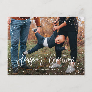 Modern sneeuwscript 2 Foto Feestdagenkaart