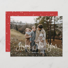 Modern sneeuwscript 2 Foto Feestdagenkaart