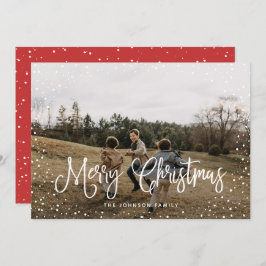 Modern sneeuwscript 2 Foto Feestdagenkaart