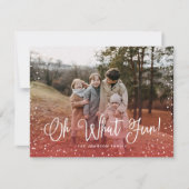 Modern sneeuwscript 2 Foto Feestdagenkaart (Voorkant)