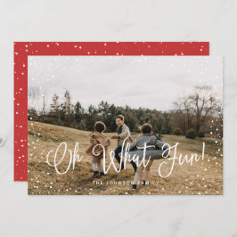 Modern sneeuwscript 2 Foto Feestdagenkaart