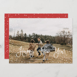 Modern sneeuwscript 2 Foto Feestdagenkaart