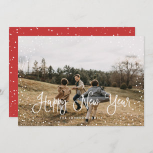 Modern sneeuwscript 2 Foto Feestdagenkaart