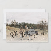 Modern sneeuwscript 2 Foto Feestdagenkaart (Voorkant)