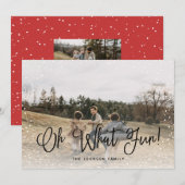 Modern sneeuwscript 2 Foto Feestdagenkaart (Voorkant / Achterkant)