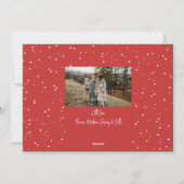 Modern sneeuwscript 2 Foto Feestdagenkaart (Achterkant)