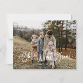 Modern sneeuwscript 2 Foto Feestdagenkaart (Voorkant)