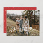 Modern sneeuwscript 2 Foto Feestdagenkaart (Voorkant / Achterkant)