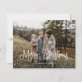 Modern sneeuwscript 2 Foto Feestdagenkaart (Voorkant)