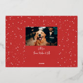 Modern sneeuwscript 2 Foto Folie Feestdagenkaart (Achterkant)