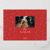 Modern sneeuwscript 2 Foto Folie Feestdagenkaart (Achterkant)