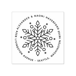 Modern Sneeuwvlok Kerst Retouradres Rubberstempel