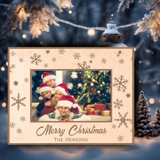 Modern sneeuwvlok patroon Vrolijk kerstfeest Gegraveerde Lijstjes