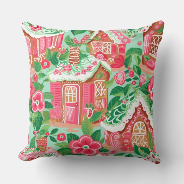 Modern sneeuwvlok winterkussen - neutraal kussen (Voorkant)