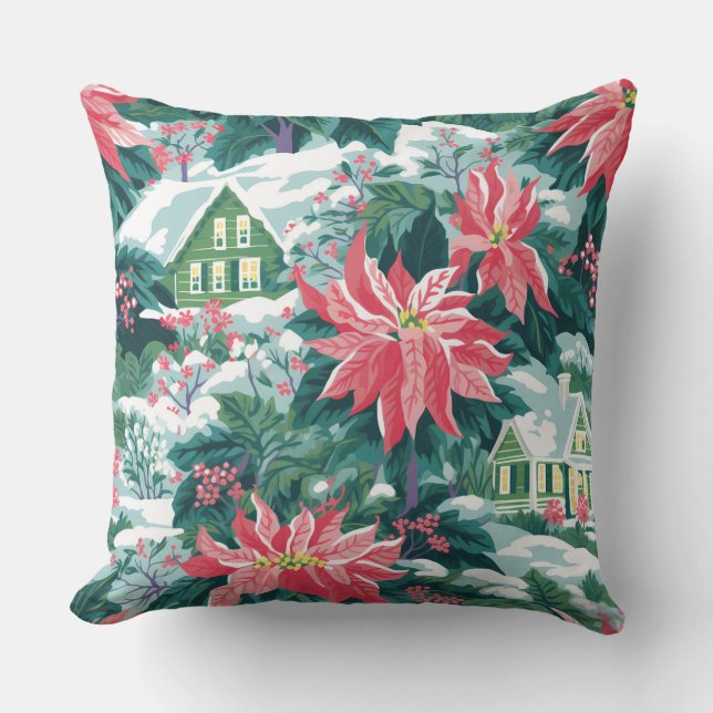 Modern sneeuwvlok winterkussen - neutraal kussen (Voorkant)