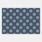 Modern sneeuwvlokpatroon marineblauw inpakpapier vel (Voorkant 2)