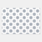 Modern sneeuwvlokpatroon marineblauw inpakpapier vel (Voorkant)