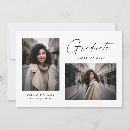 Modern snel manuscript met twee Afstuderen van Fot Aankondiging (Voorkant)