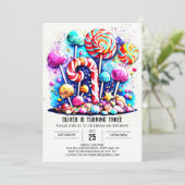 Modern Snoep bewerkbare verjaardag Kaart (Staand voorkant)