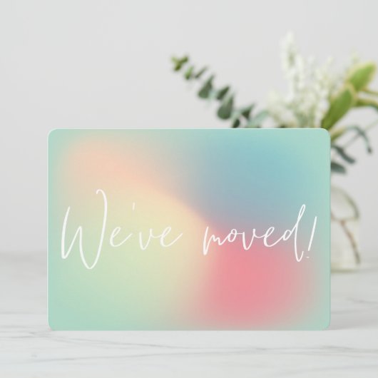 Modern Snoep Pastel Gradient Ombre Nieuw Huis Verh Aankondiging (Staand voorkant)