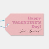 Modern Snoep Roze Zwart XOXO Valentijn Gift Labels Cadeaulabel (Achterkant Horizontaal)