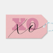 Modern Snoep Roze Zwart XOXO Valentijn Gift Labels Cadeaulabel (Voorkant (Horizontaal))