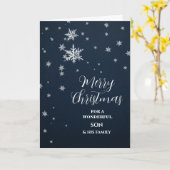 Modern Snow Son & Family Vrolijk Kerstfeest Kaart (Gele Bloem)