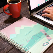 Modern Snowboard Winter Ski Slopes Personalized Notitieboek