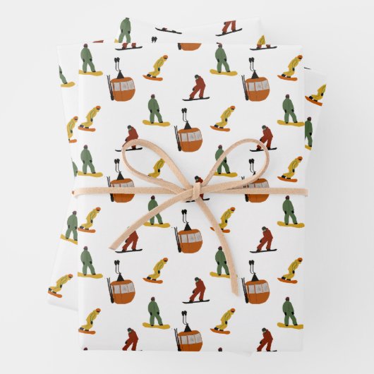 Modern snowboarden inpakpapier vel (In situ)