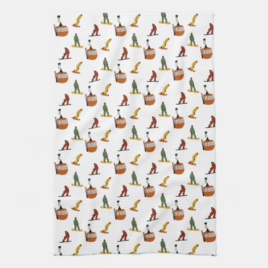 Modern snowboarden theedoek (Verticaal)