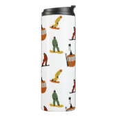 Modern snowboarden thermosbeker (Gedraaid links)