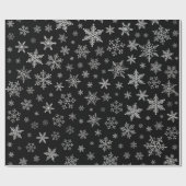 Modern Snowflake 2 - Black & Silver Grey- Cadeaupapier (Vlak)