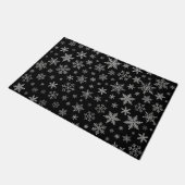 Modern Snowflake 2 - Black & Silver Grey- Deurmat (Schuin)