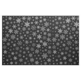 Modern Snowflake 2 - Black & Silver Grey- Stof