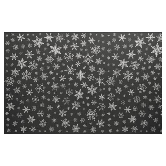 Modern Snowflake 2 - Black & Silver Grey- Stof (Fat Quarter)