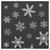 Modern Snowflake 2 - Black & Silver Grey- Stof (Close Up)